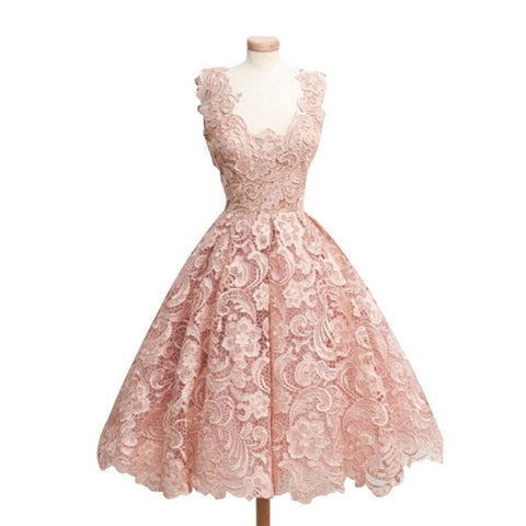 Pink Crochet Party Dress
