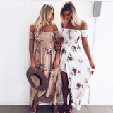 Boho off shoulder long dresses