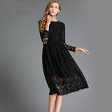 White Lace Hollow Out Long Dresses