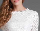 White Lace Hollow Out Long Dresses