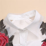 Blouse Flower Embroidery Vintage Blouse