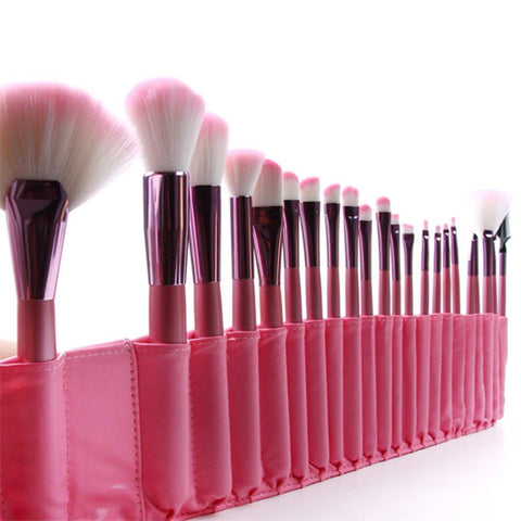 22pcs superior Professional Soft Cosmetic Makeup Brush Set Pink + Pouch Bag Case