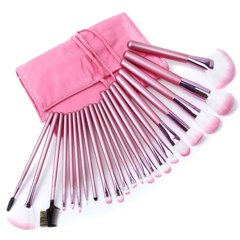 22pcs superior Professional Soft Cosmetic Makeup Brush Set Pink + Pouch Bag Case
